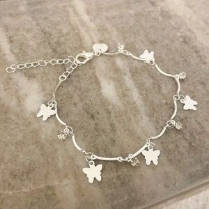 925 Sterling Silver Butterfly Pendant Bracelet Butterfly Charm Bracelet